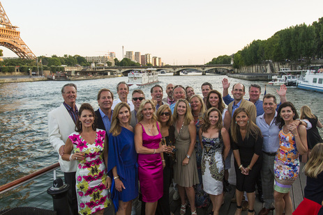 Bastille Day Tour Group on Seine River Cruise